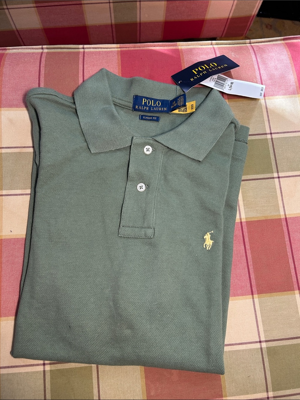 NWTS! Polo by Ralph Lauren boys L 14-16 army Green Classic Fit Polo